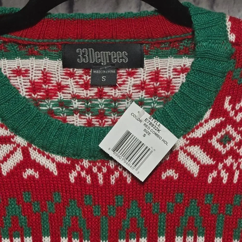 Ugly Christmas Sweater NWT Llama Cool Santa Unisex Small Funny Holiday Pullover